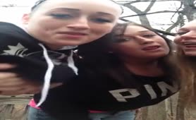 3 Girls Messing Around in Public